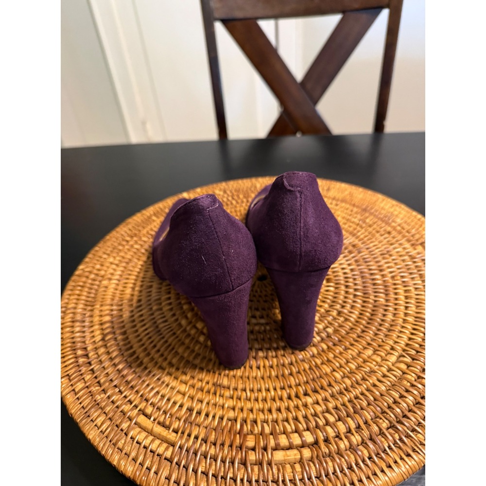 Franco Sarto Purple Suede Block Heel Pumps - Picture 6 of 8